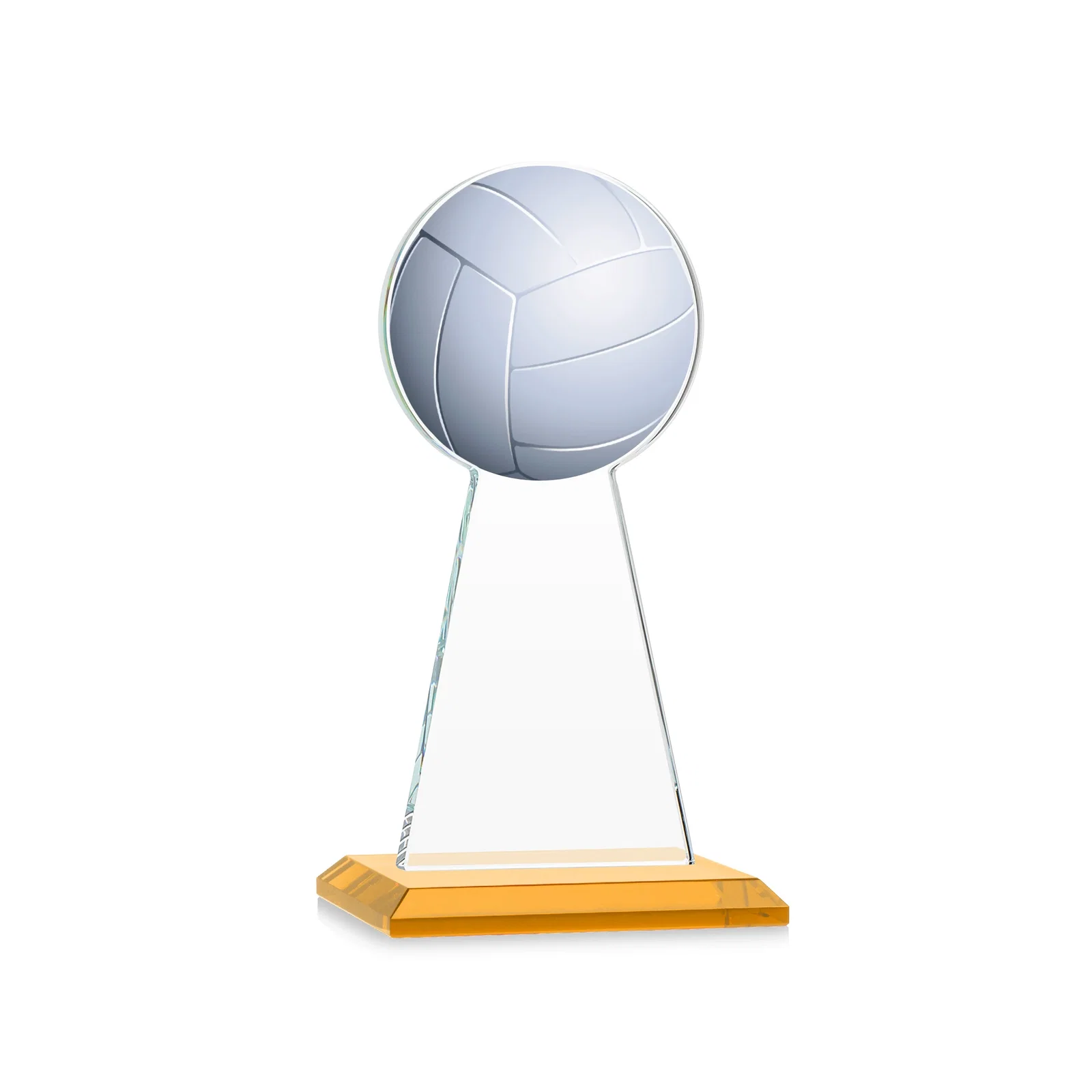 Customized Starfire Crystal Award With Volleyball Peak for team milestone celebrations