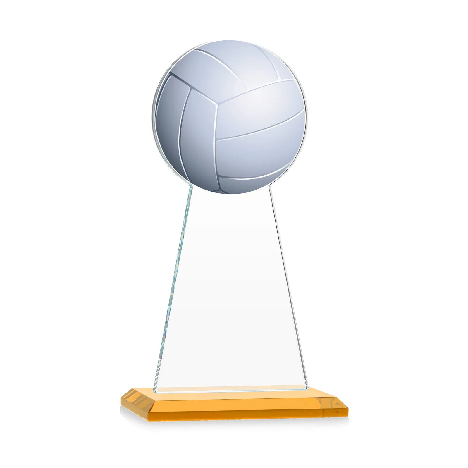 Customized Starfire Crystal Award With Volleyball Peak for donor appreciation