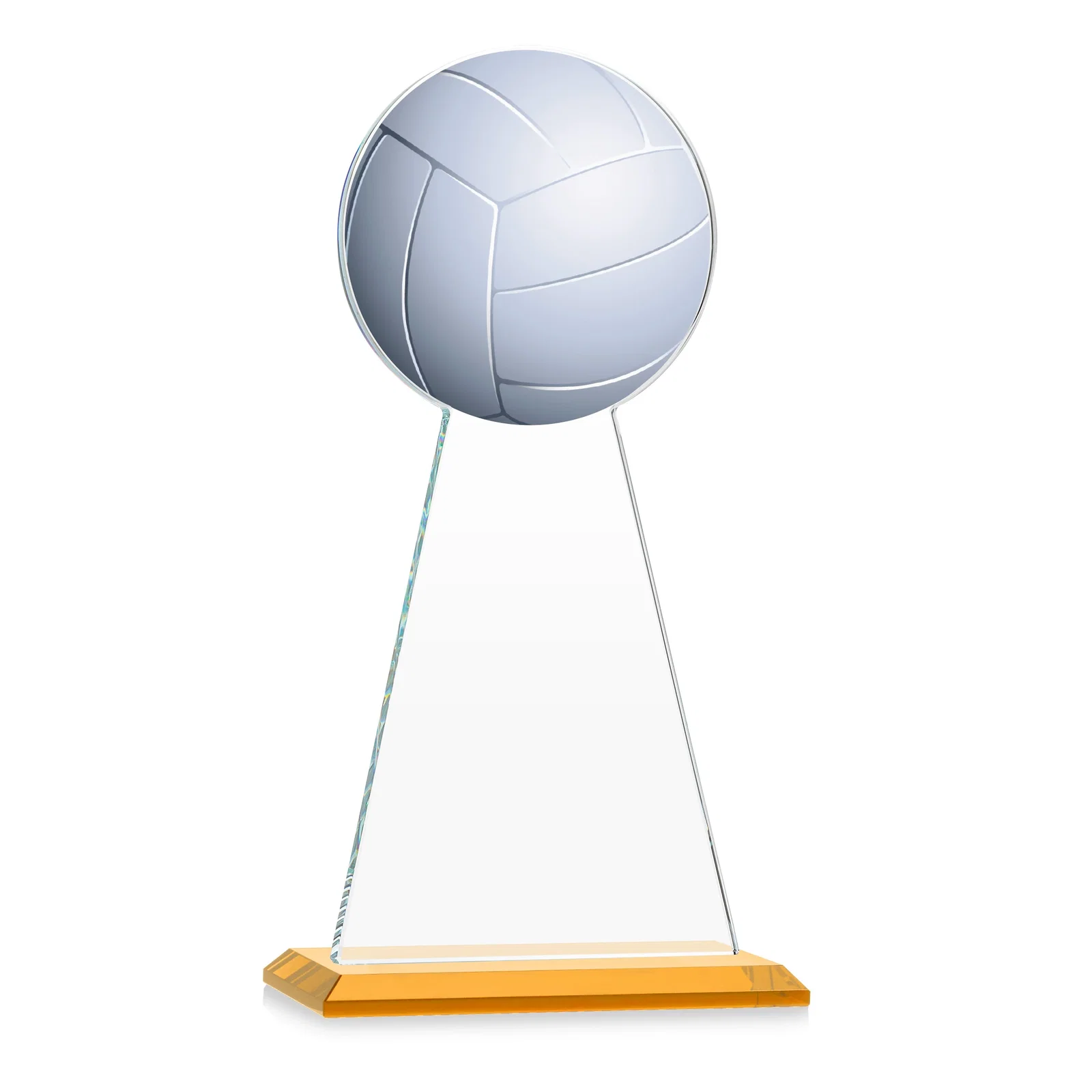 Customized Starfire Crystal Award With Volleyball Peak for graduation ceremonies