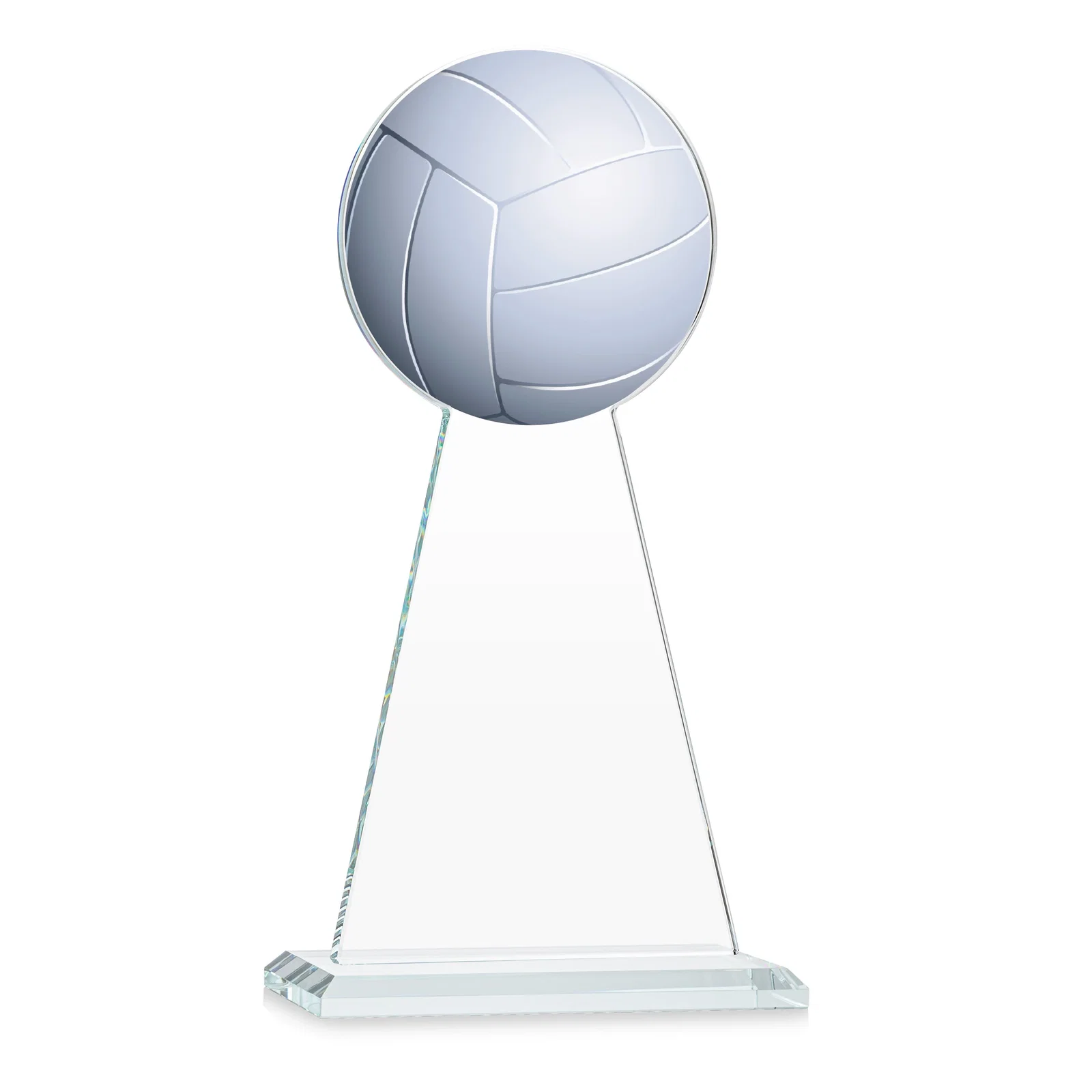 Customized Starfire Crystal Award With Volleyball Peak for dealer and partner awards