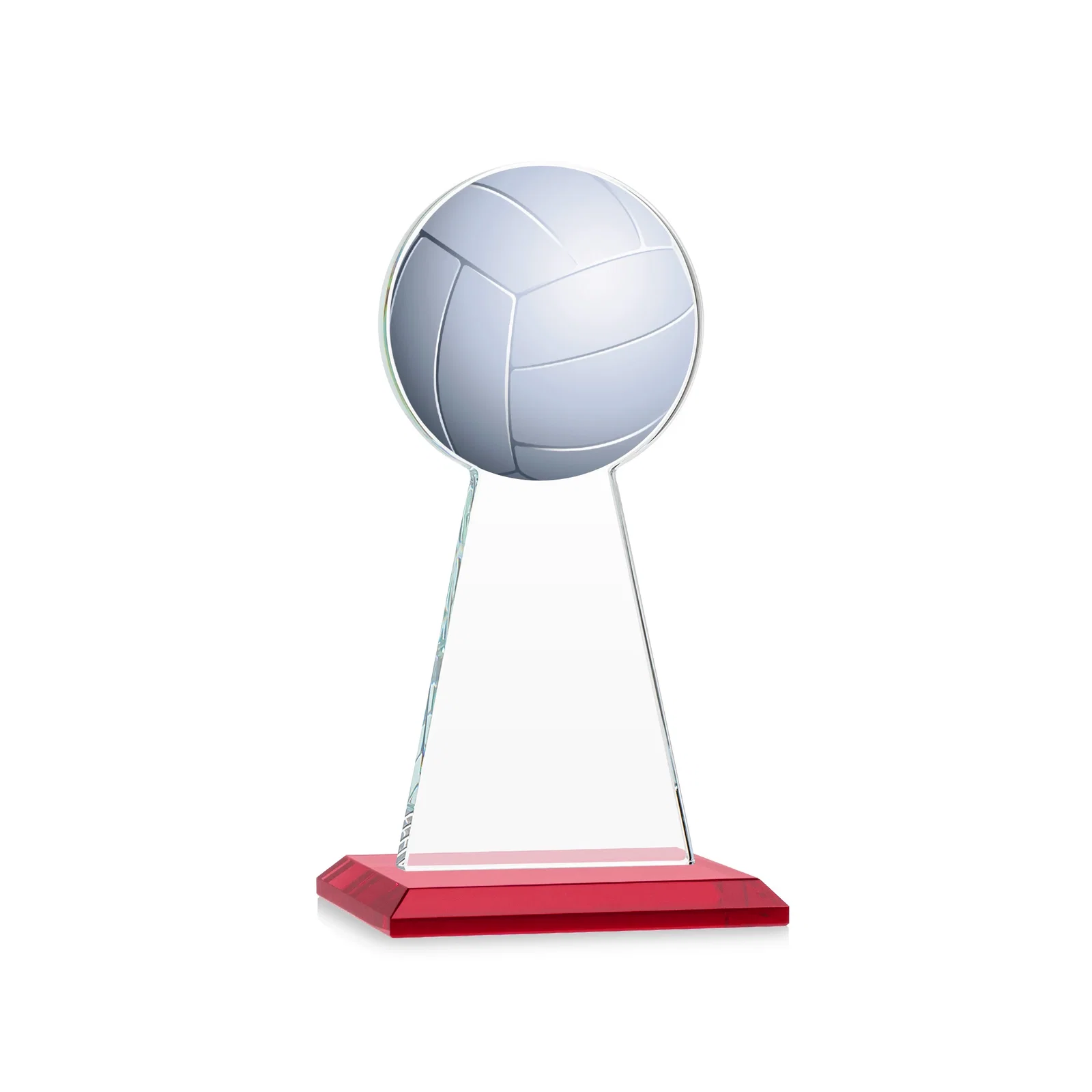 Custom engraved Starfire Crystal Award With Volleyball Peak for safety achievement programs