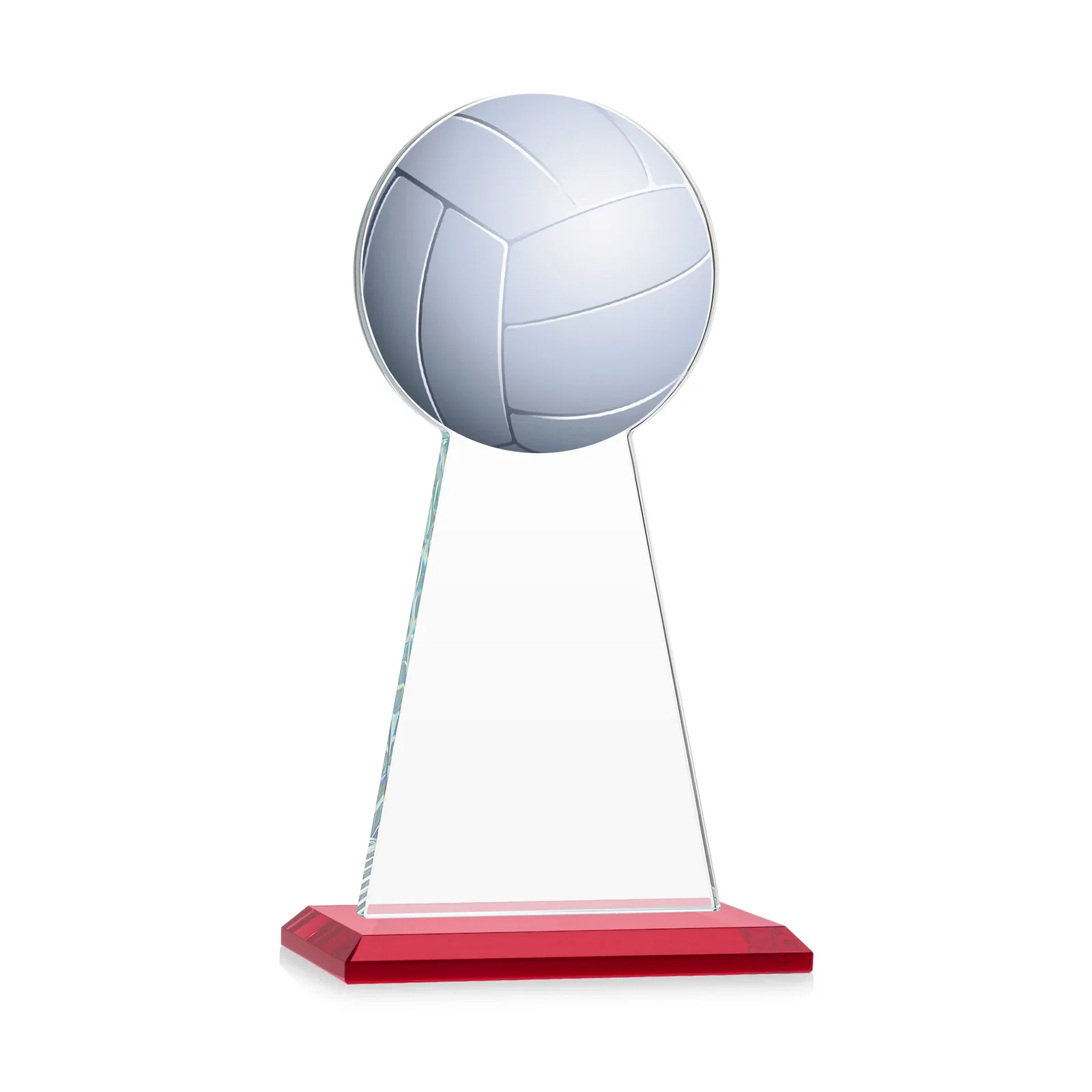 Custom engraved Starfire Crystal Award With Volleyball Peak for volunteer appreciation