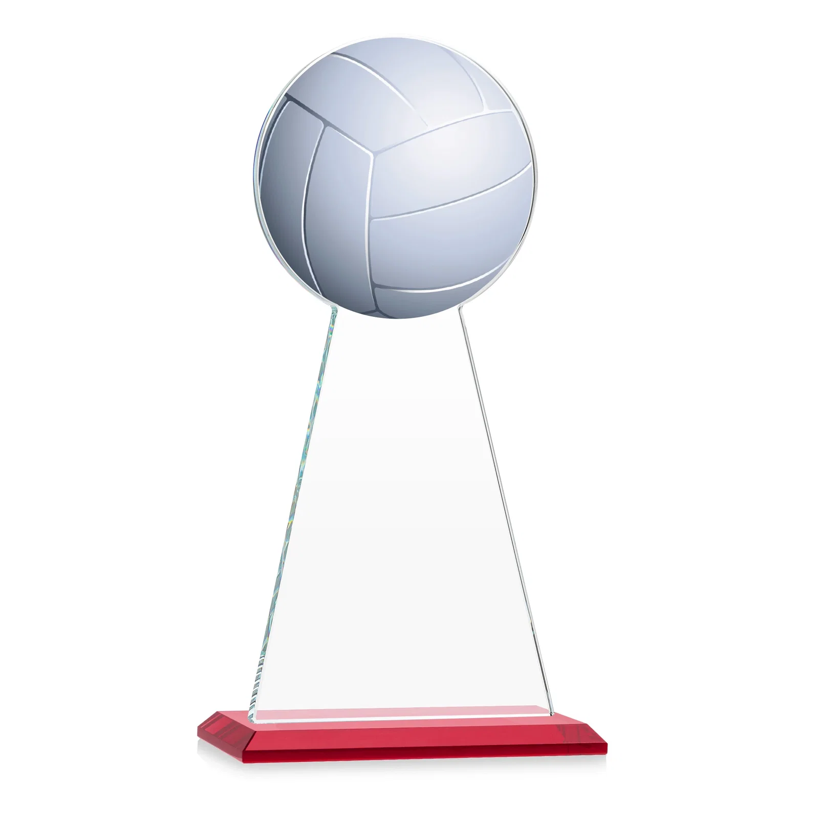 Custom engraved Starfire Crystal Award With Volleyball Peak for dealer and partner awards