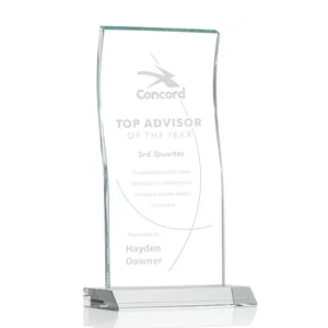 Starfire Crystal Tower Award with Arched Curved Top