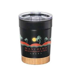 Eduardo 12oz Double-Wall Tumbler with Sliding Lid & Bamboo Base