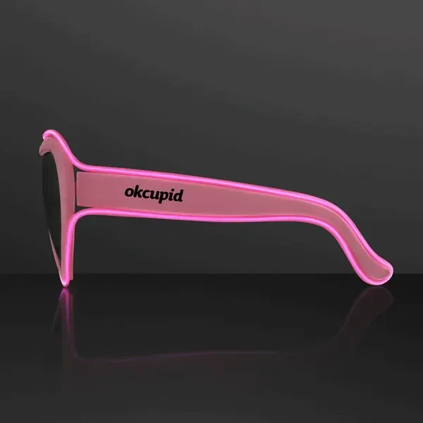 EL Wire Glowing Pink Heart Sunglasses — view 4