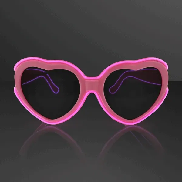 EL Wire Glowing Pink Heart Sunglasses — view 5