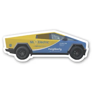Electric Truck Shaped Car Magnet, 4" x 1.44", Full-Color Imprint