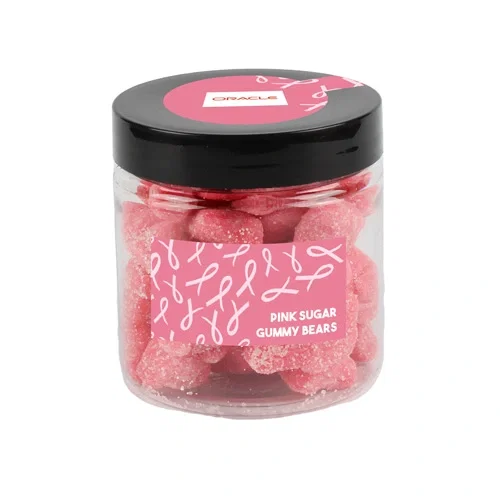 Elegant Pink Glass Candy Jar with Lid