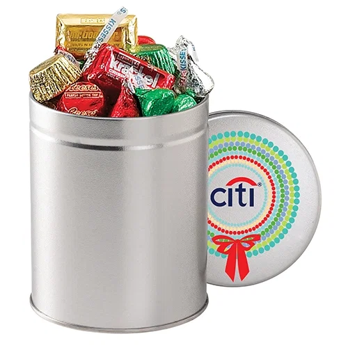 Elegant Quart-Sized Round Tin Canister — view 7
