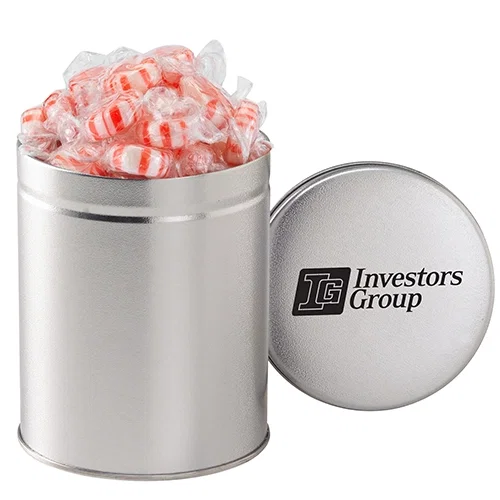 Elegant Quart-Sized Round Tin Canister — view 11