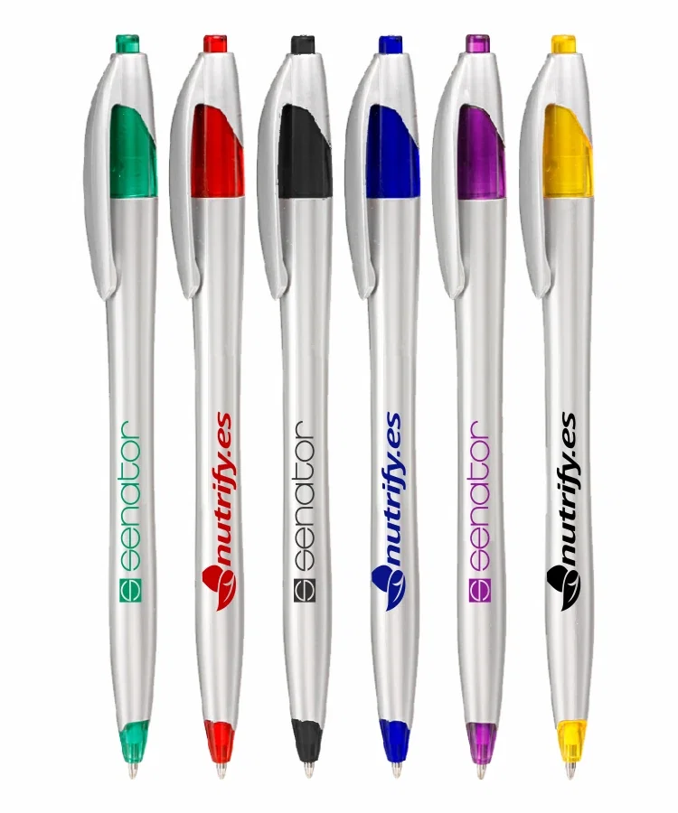 Elegant Silver Pen w/ Colored Trim