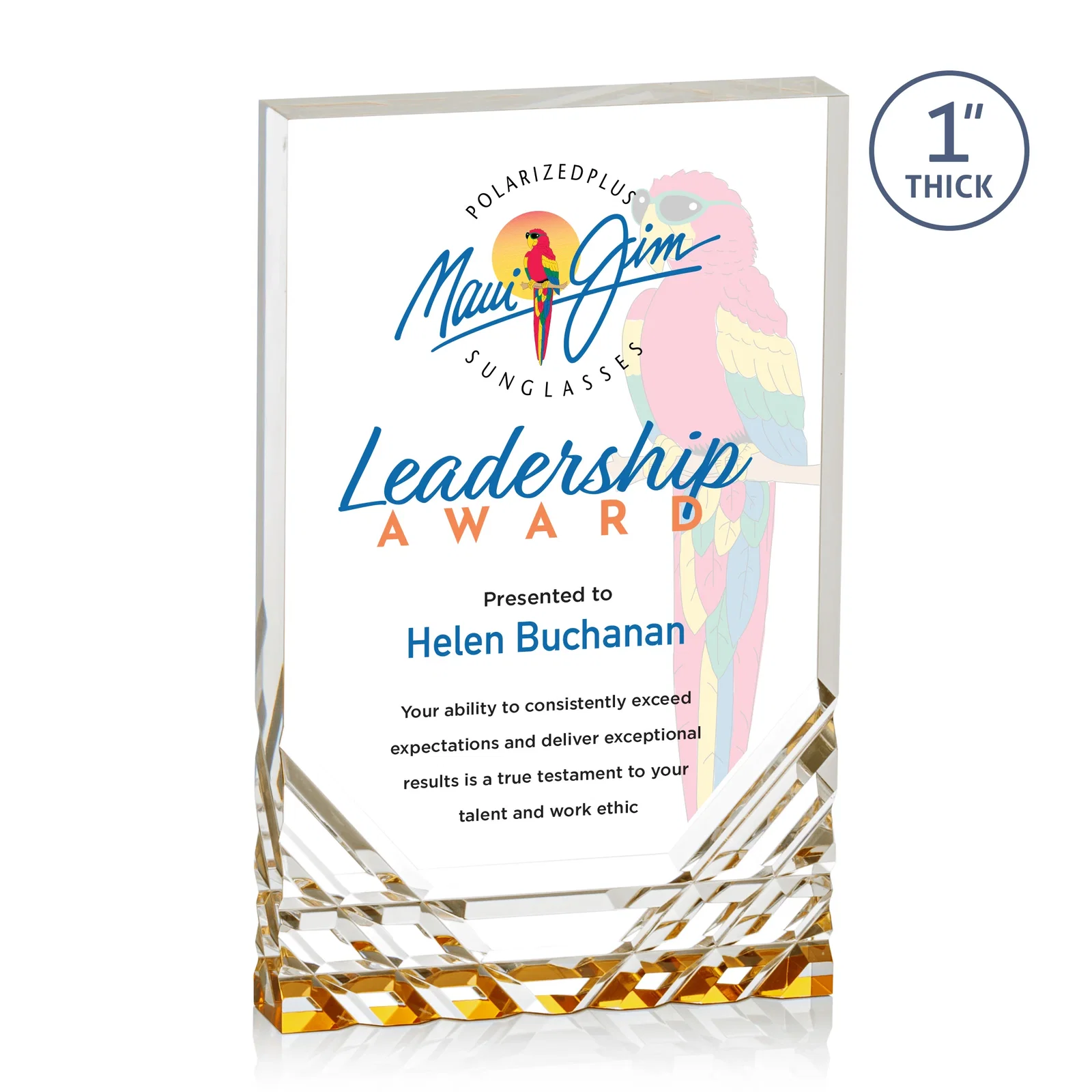 Promotional Acrylic Rectangle Award With Color-Reflecting Cut Base for team milestone celebrations