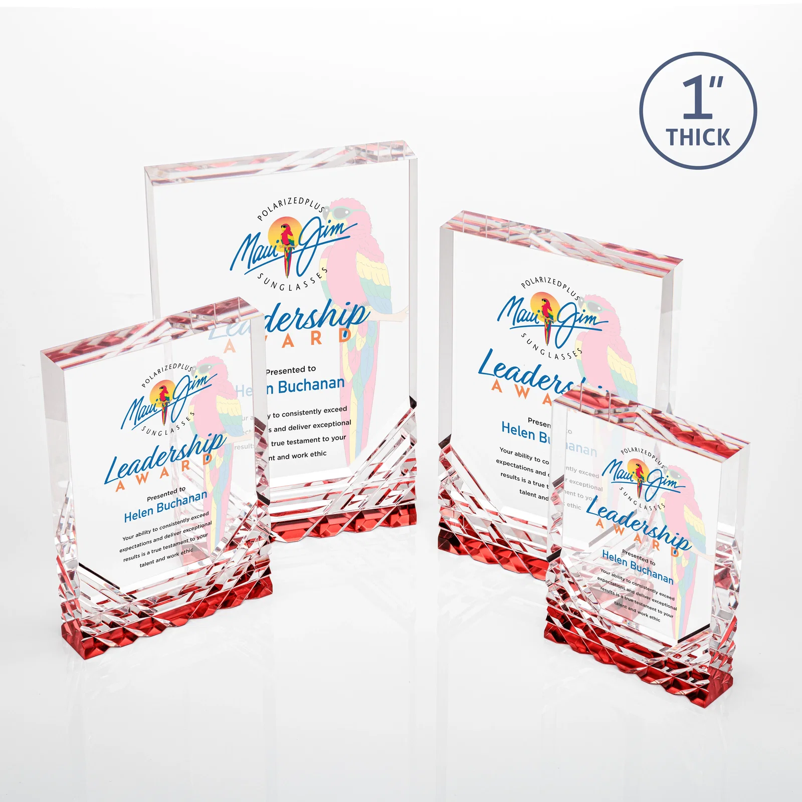 Promotional Acrylic Rectangle Award With Color-Reflecting Cut Base for company anniversary events