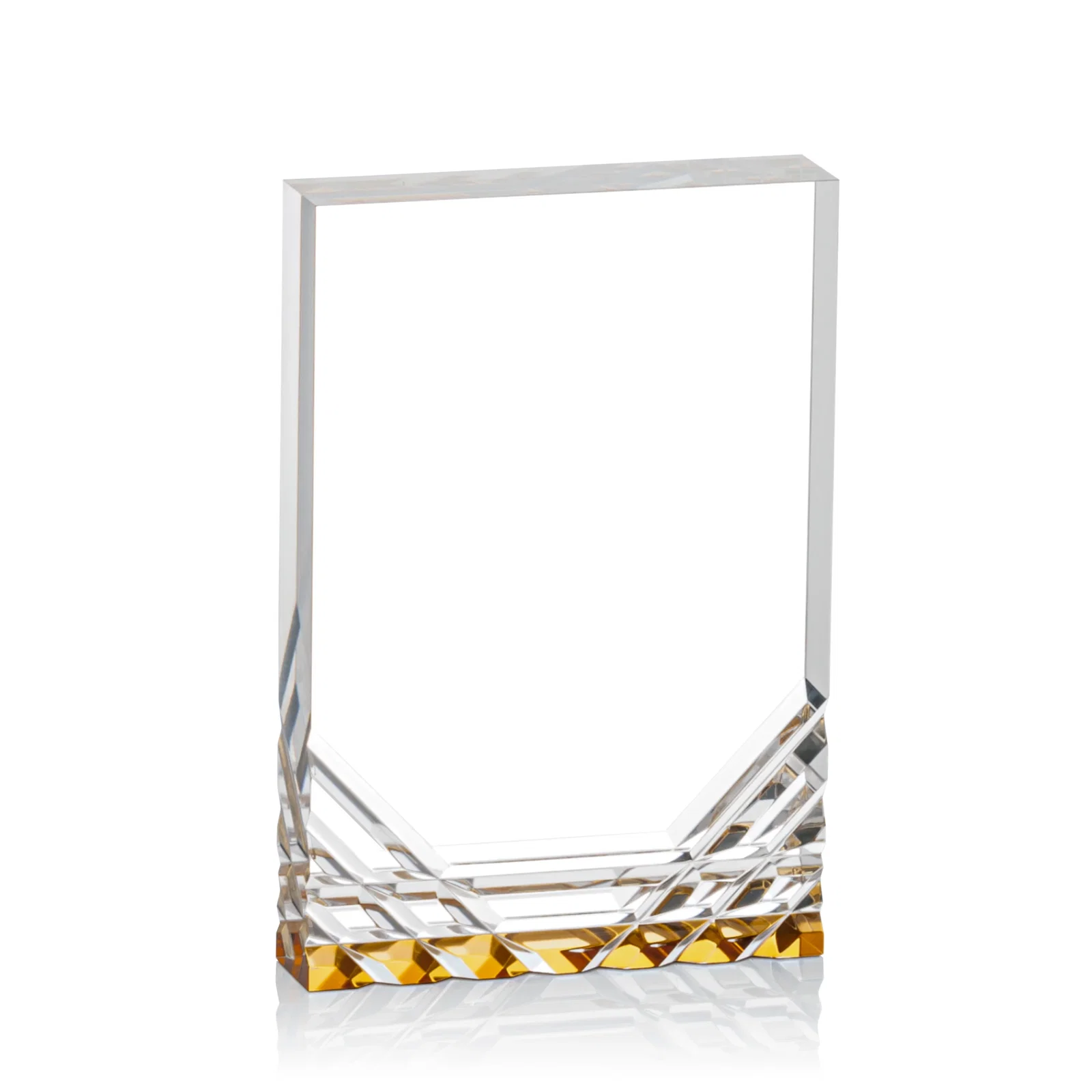 Branded Acrylic Rectangle Award With Color-Reflecting Cut Base for team milestone celebrations