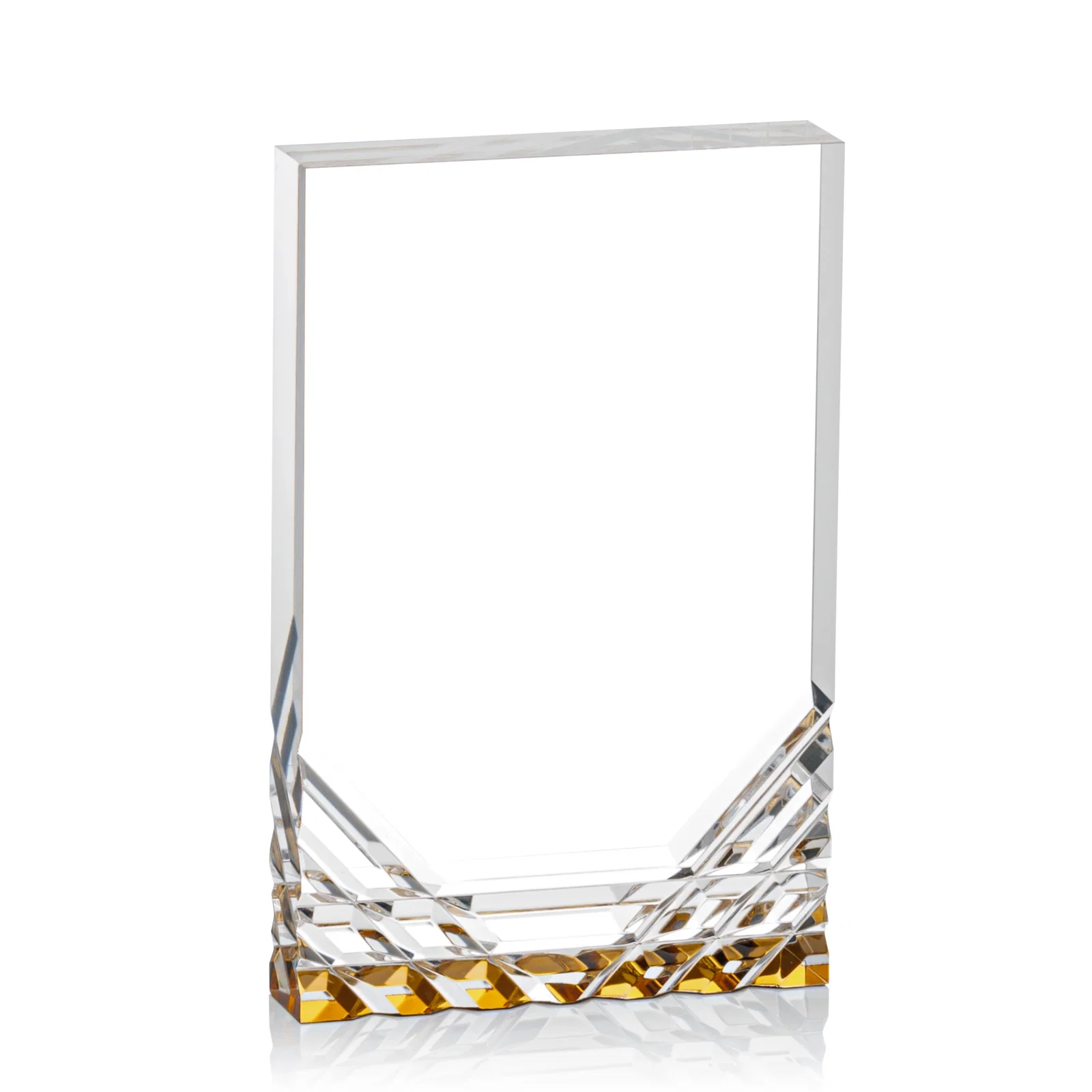 Branded Acrylic Rectangle Award With Color-Reflecting Cut Base for donor appreciation