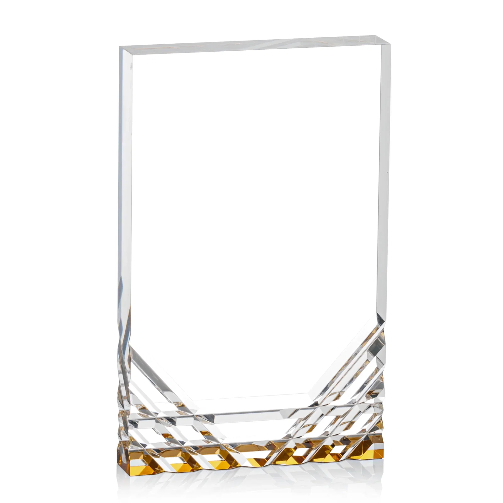Branded Acrylic Rectangle Award With Color-Reflecting Cut Base for graduation ceremonies