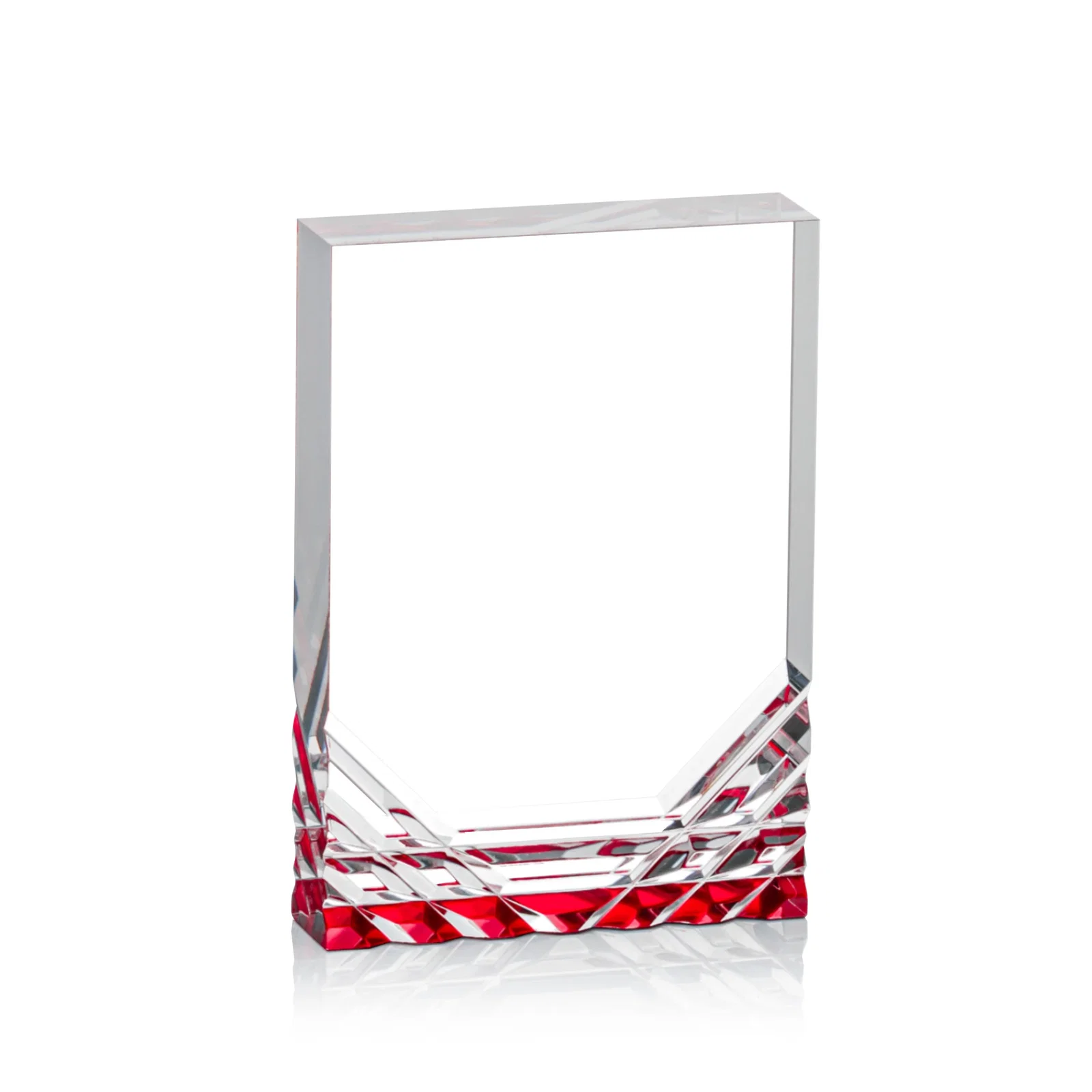Custom printed Acrylic Rectangle Award With Color-Reflecting Cut Base for employee recognition