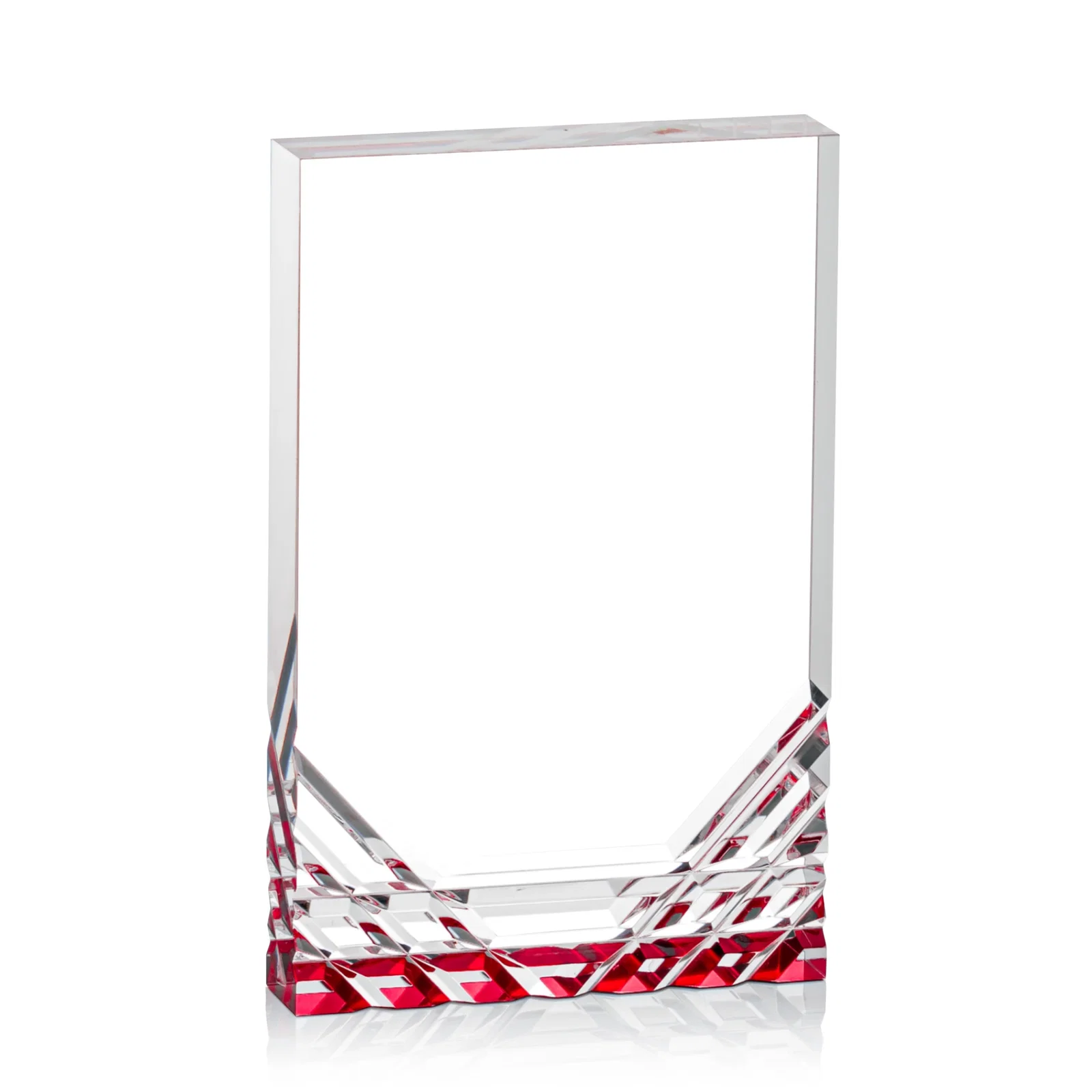 Custom printed Acrylic Rectangle Award With Color-Reflecting Cut Base for service anniversary gifts