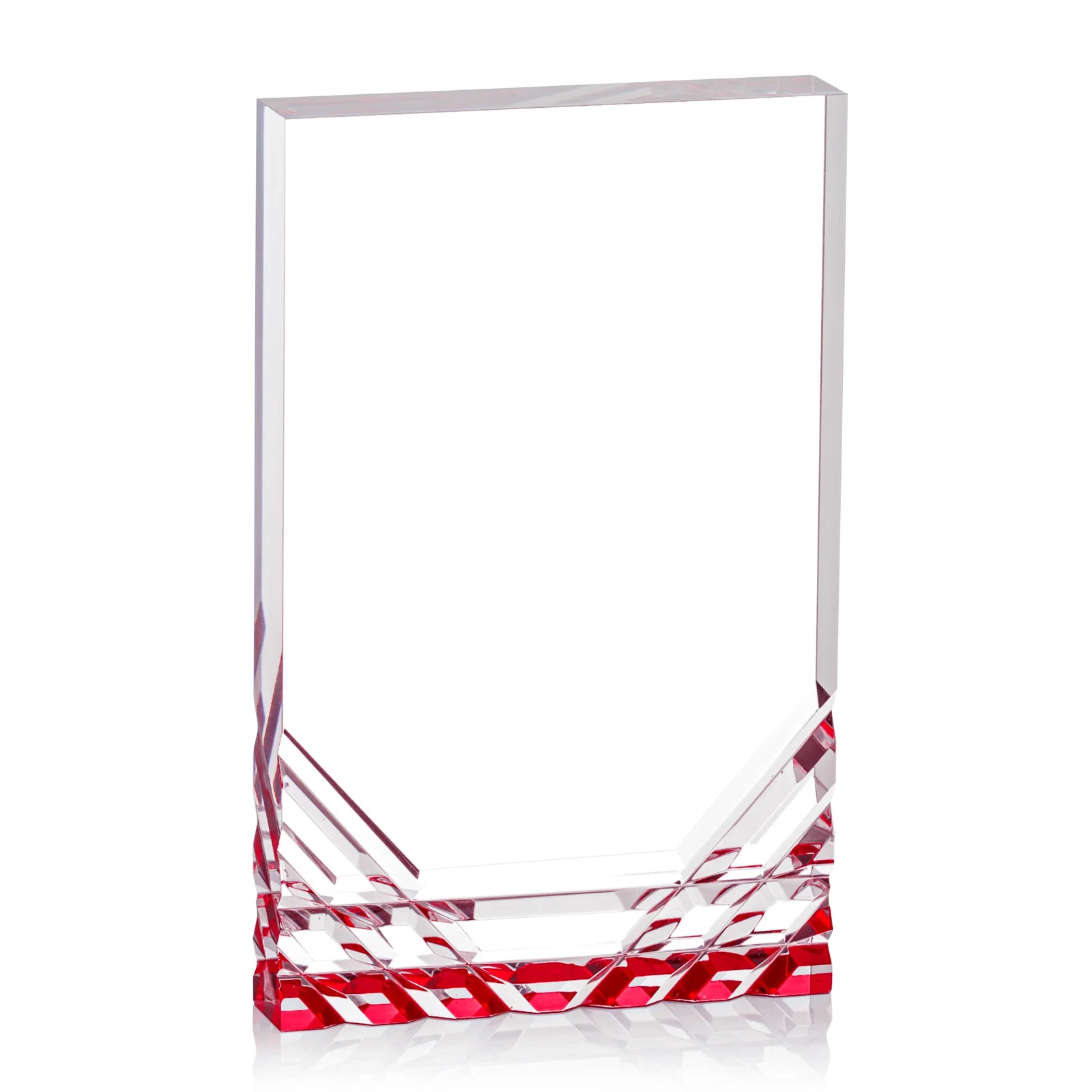 Custom printed Acrylic Rectangle Award With Color-Reflecting Cut Base for sales achievement awards