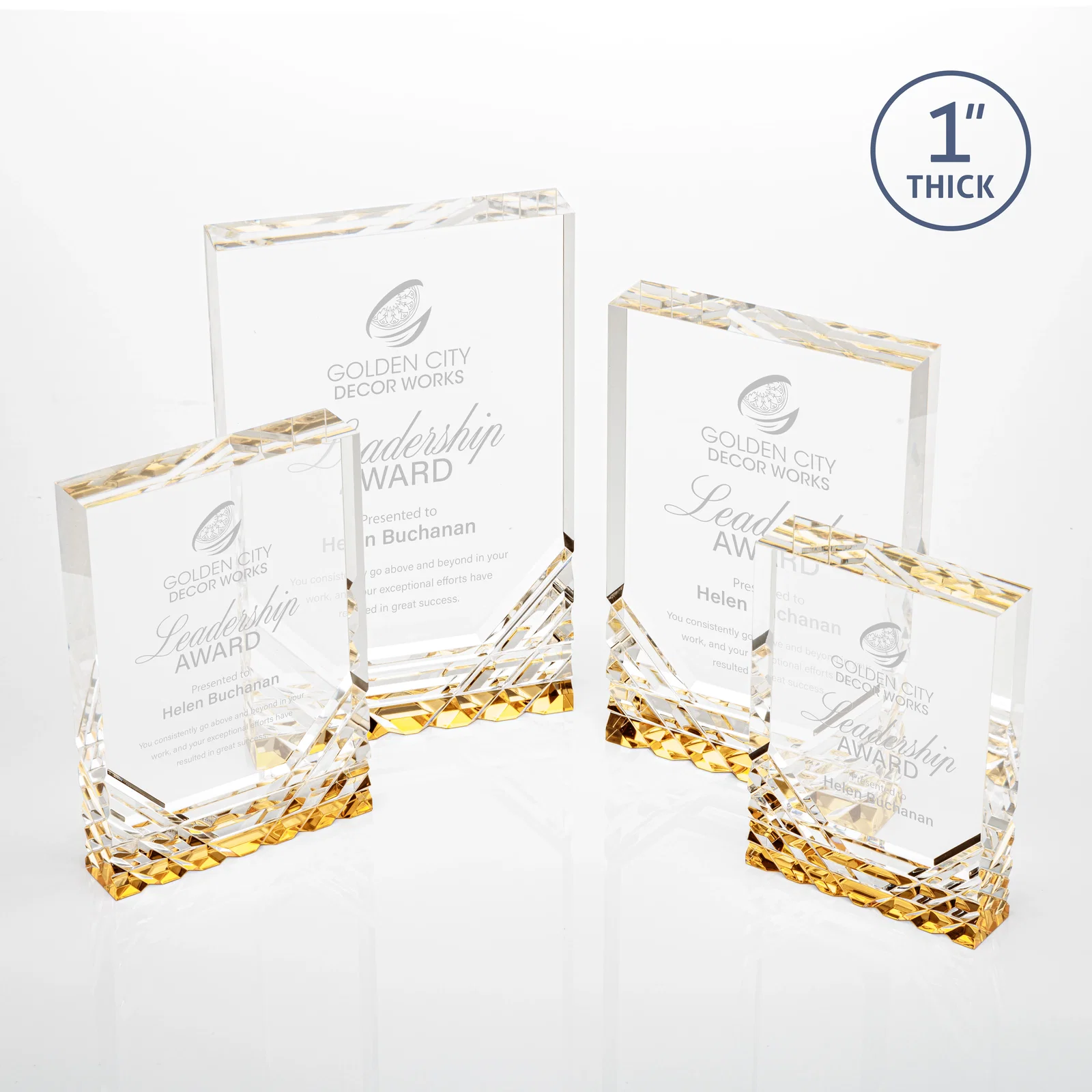 Custom Acrylic Rectangle Award With Color-Reflecting Cut Base for team milestone celebrations