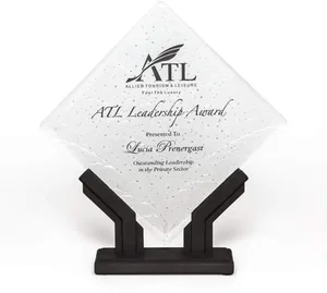Art Glass Award with Embossed Fractal Branch Back