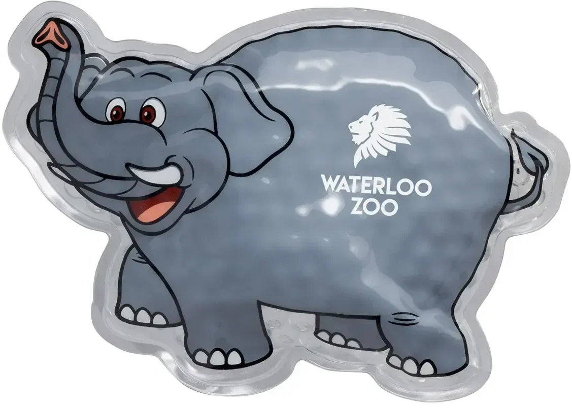 Elephant aqua pearls hot and cold pack with custom logo, branded microwave-and-freeze therapy gift