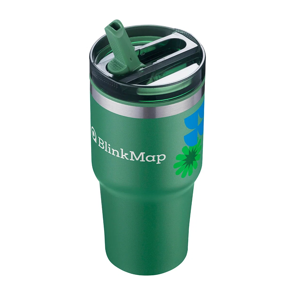 Close-up of the Elgin tumbler's plastic liner and lid detail