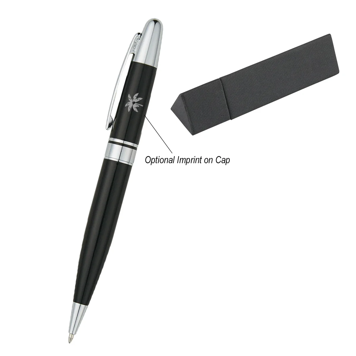 Presentation box opened to display the executive writing instrument