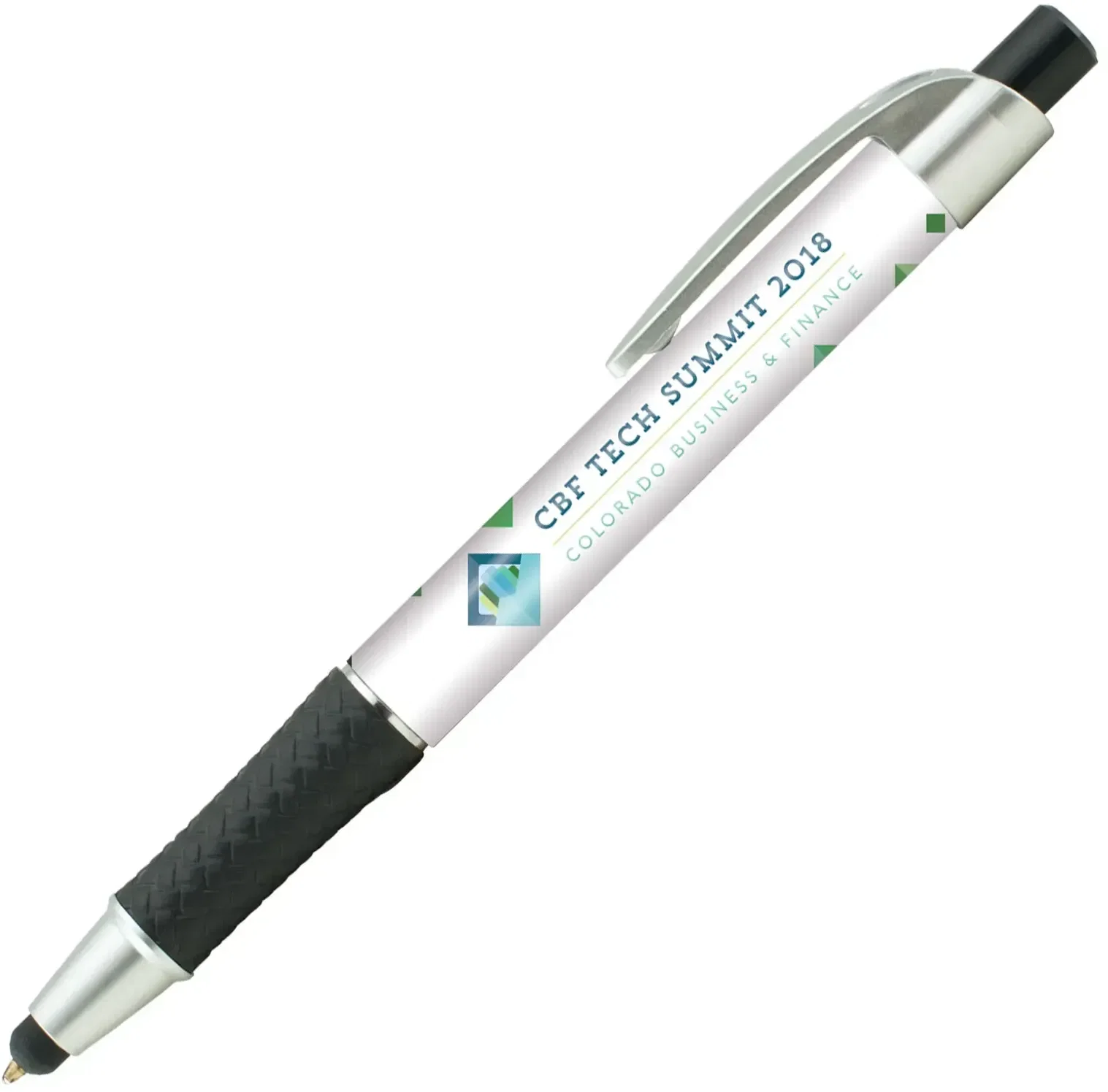 Custom Elite Metallic Stylus Pen (Black or Blue Ink) — view 3