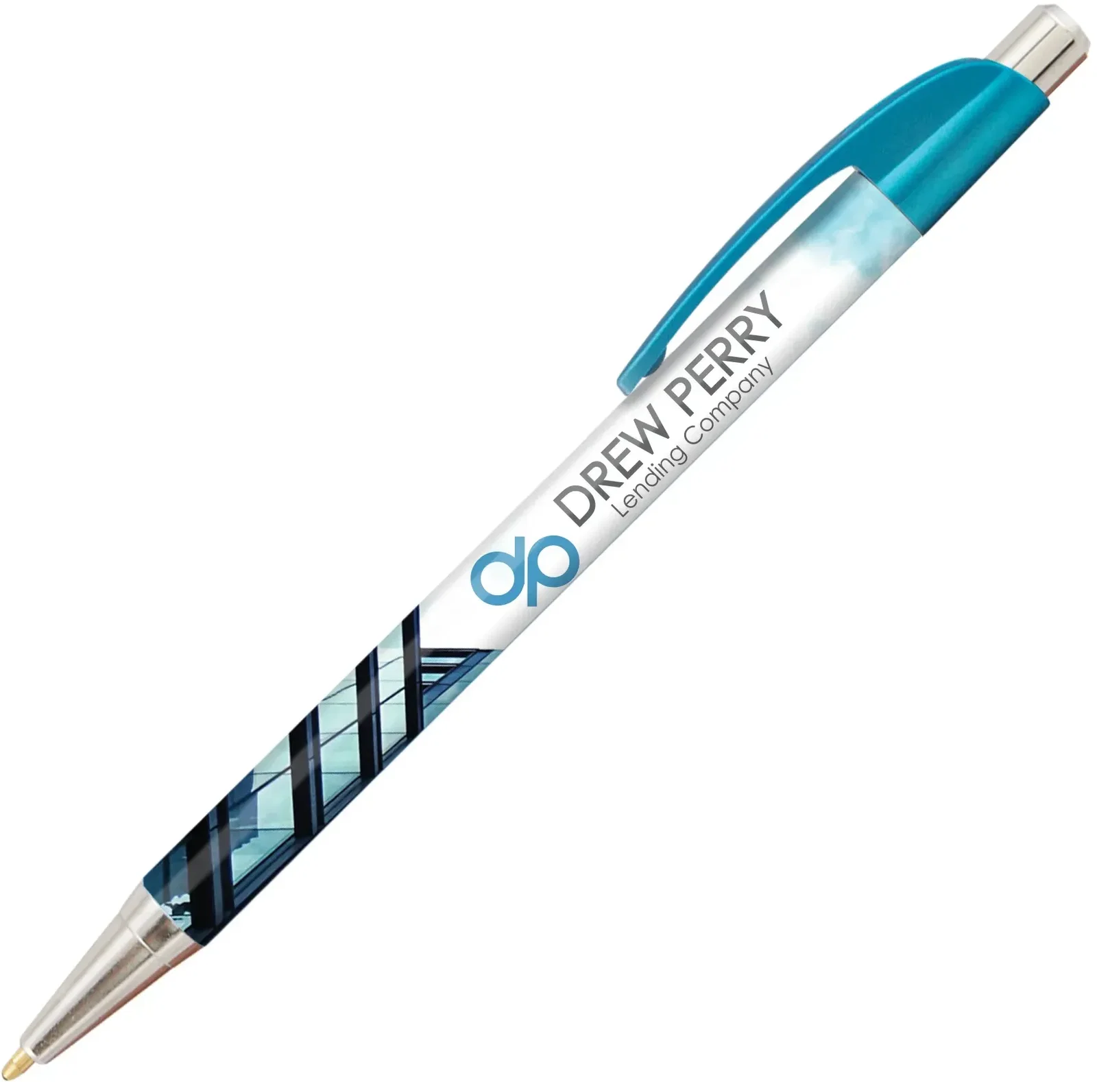 Elite Slim Metallic Click Pen (Black or Blue Ink) — view 2