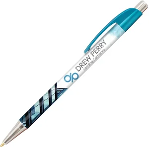 Elite Slim Metallic Click Pen (Black or Blue Ink)