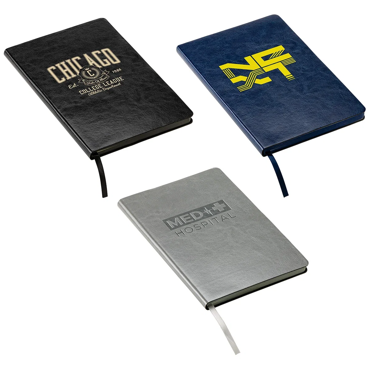 Elite softcover leatherette journal with EVA padding, rounded corners, and color-matched page edges