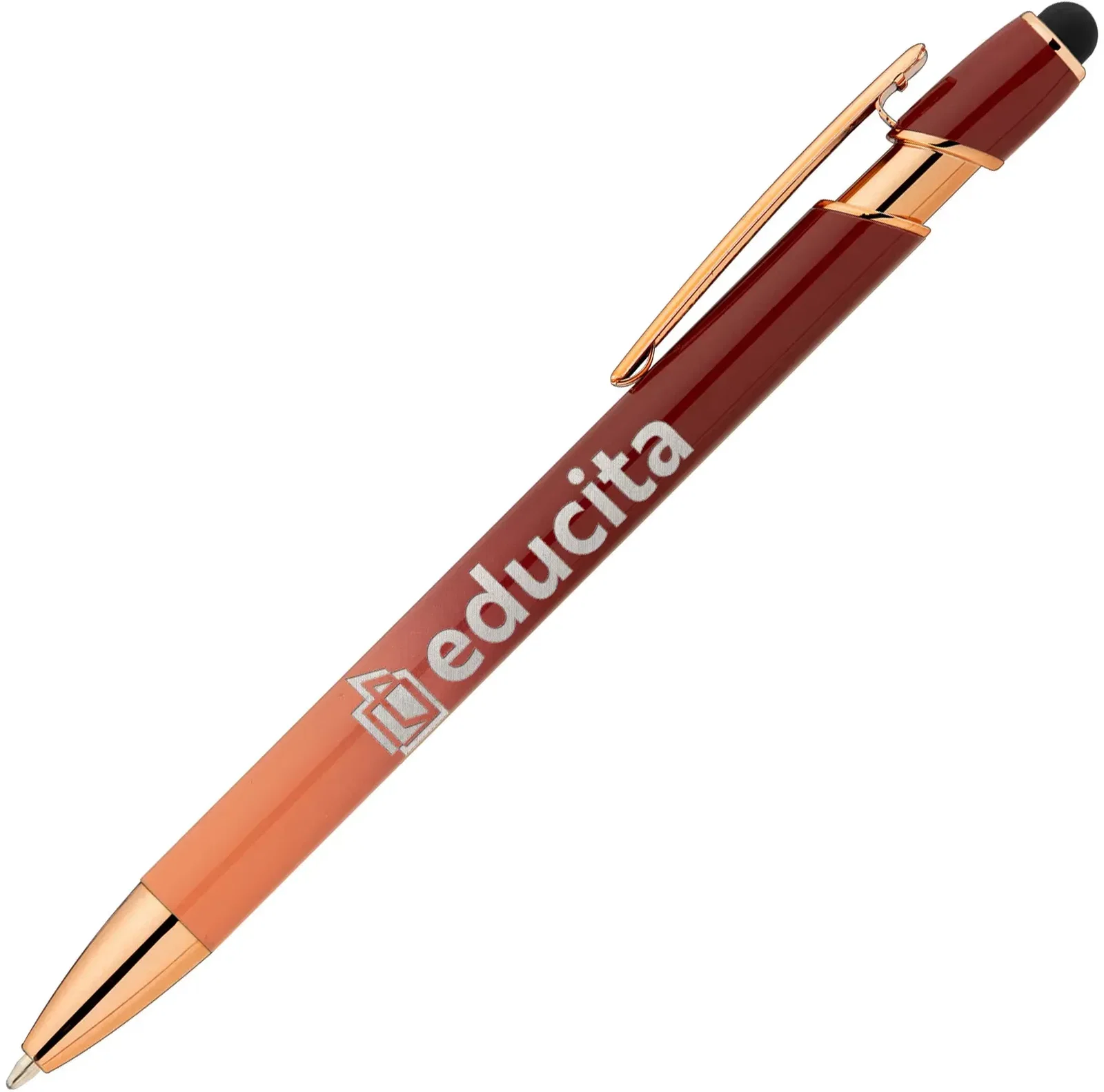Ellipse Ombre Rose Gold Stylus Pen (Black Ink) — view 2