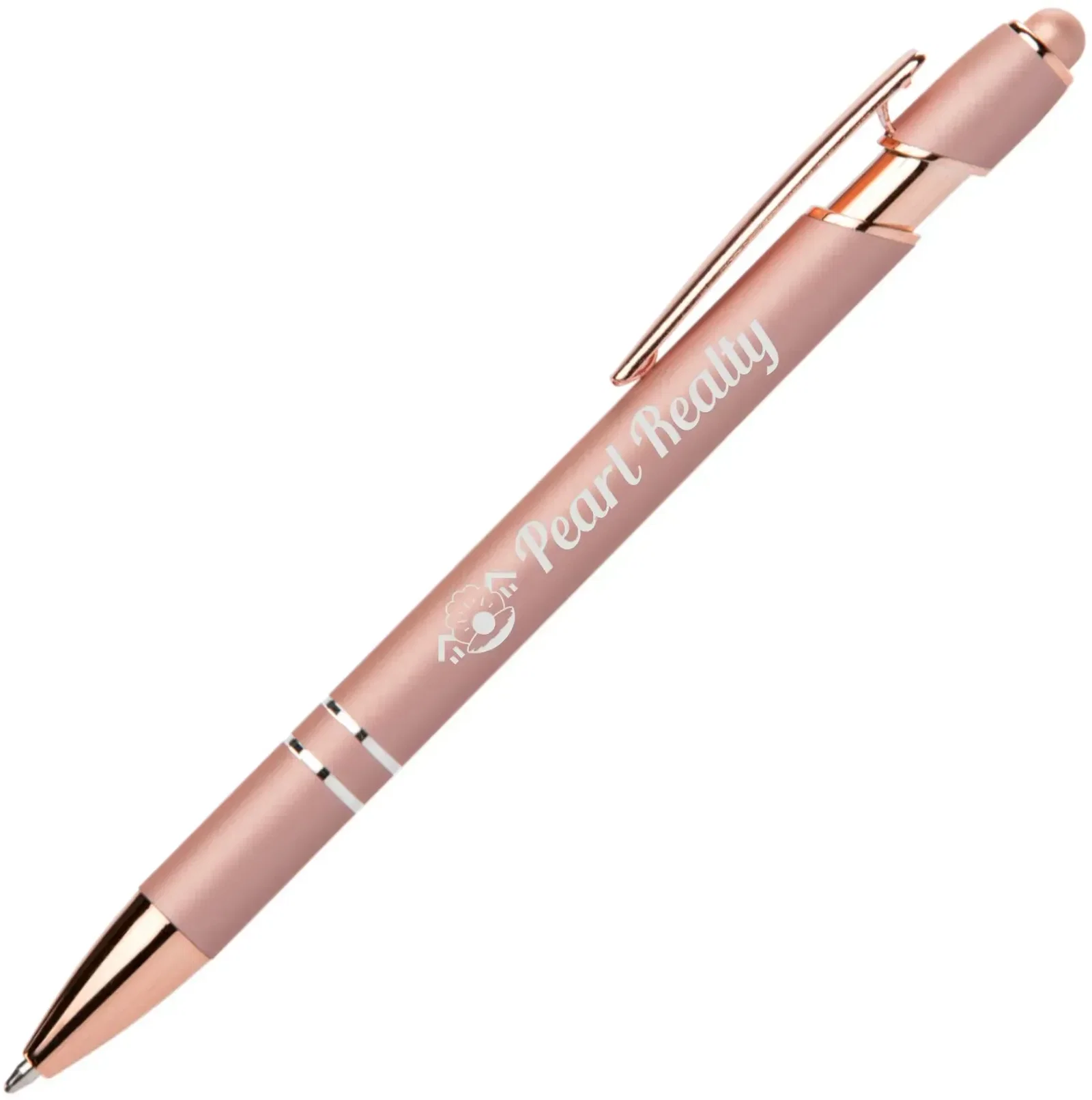 Ellipse Softy Rose Gold Metallic Pen w/ Stylus — view 3
