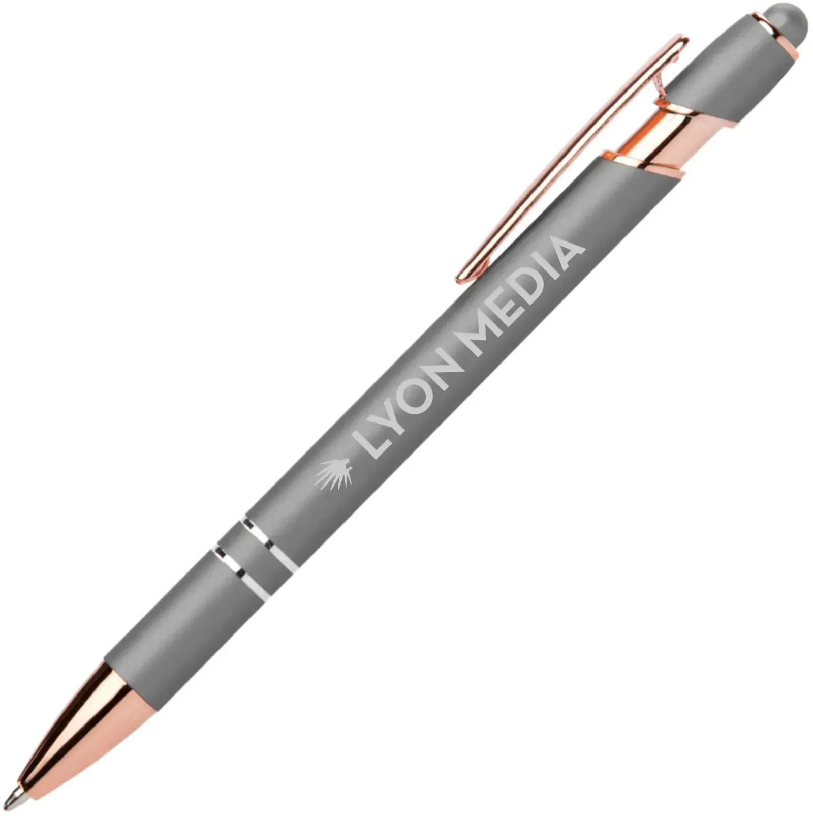 Ellipse Softy Rose Gold Metallic Pen w/ Stylus — view 4