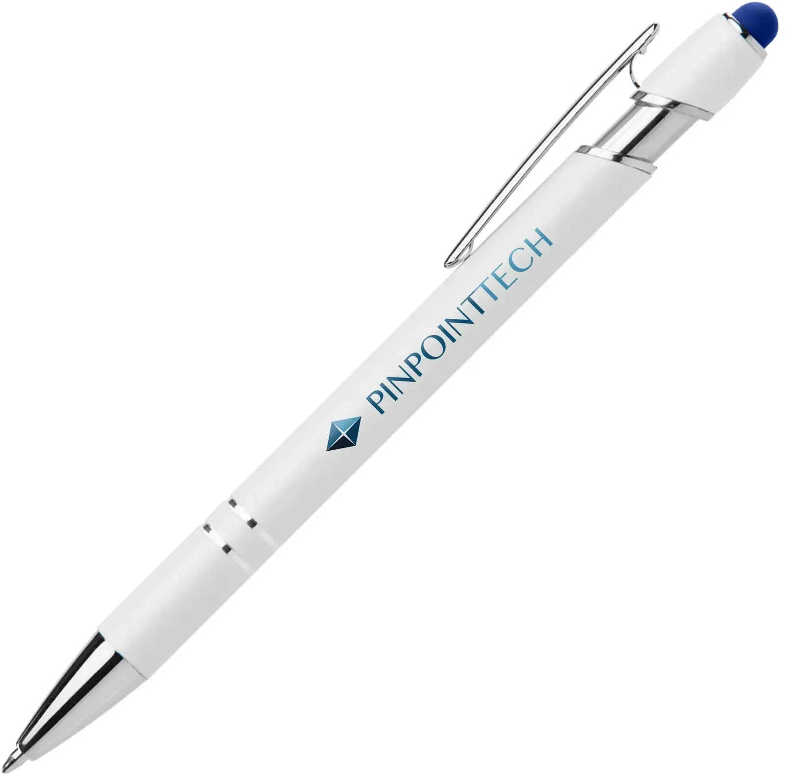 Ellipse Softy White Barrel Metal Pen Click Pen (Black Ink) — view 2
