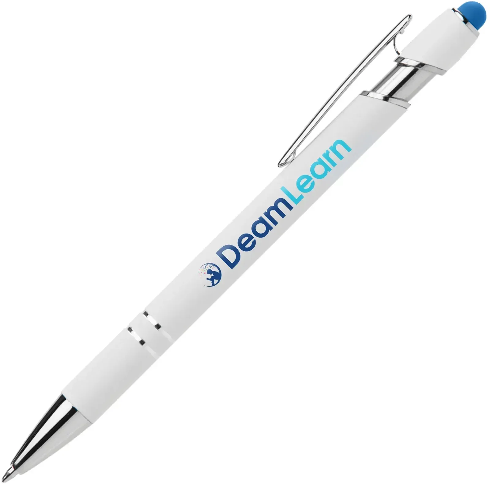 Ellipse Softy White Barrel Metal Pen Click Pen (Black Ink) — view 4