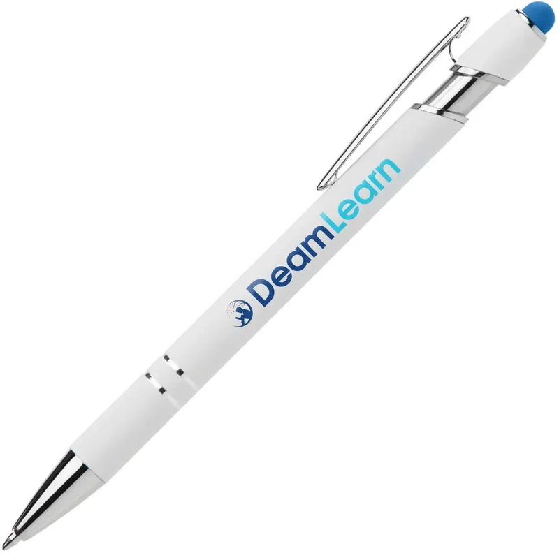 Ellipse Softy White Barrel Metal Pen Click Pen (Black Ink) — view 4