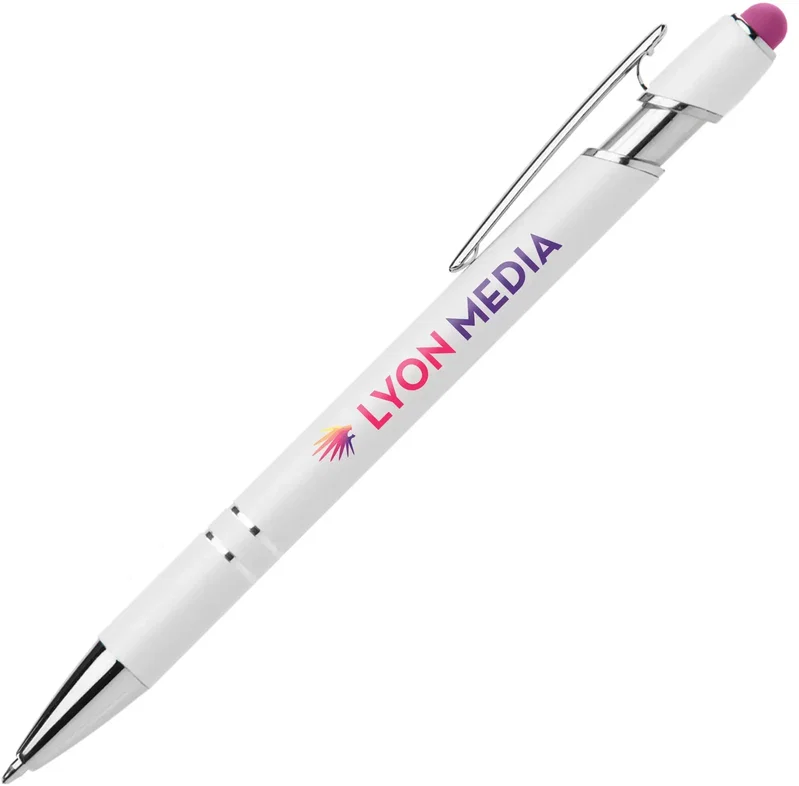 Ellipse Softy White Barrel Metal Pen Click Pen (Black Ink) — view 6