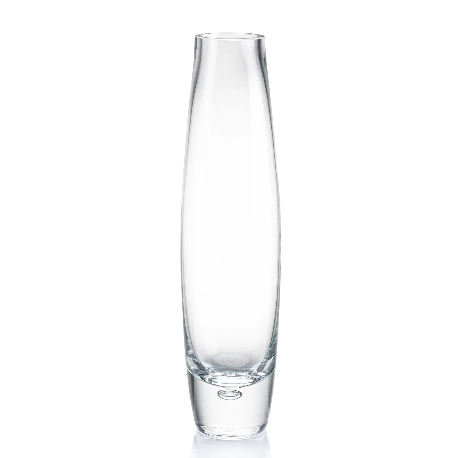 Custom Tall Glass Vase with Embedded Air Bubble Base for corporate award ceremonies