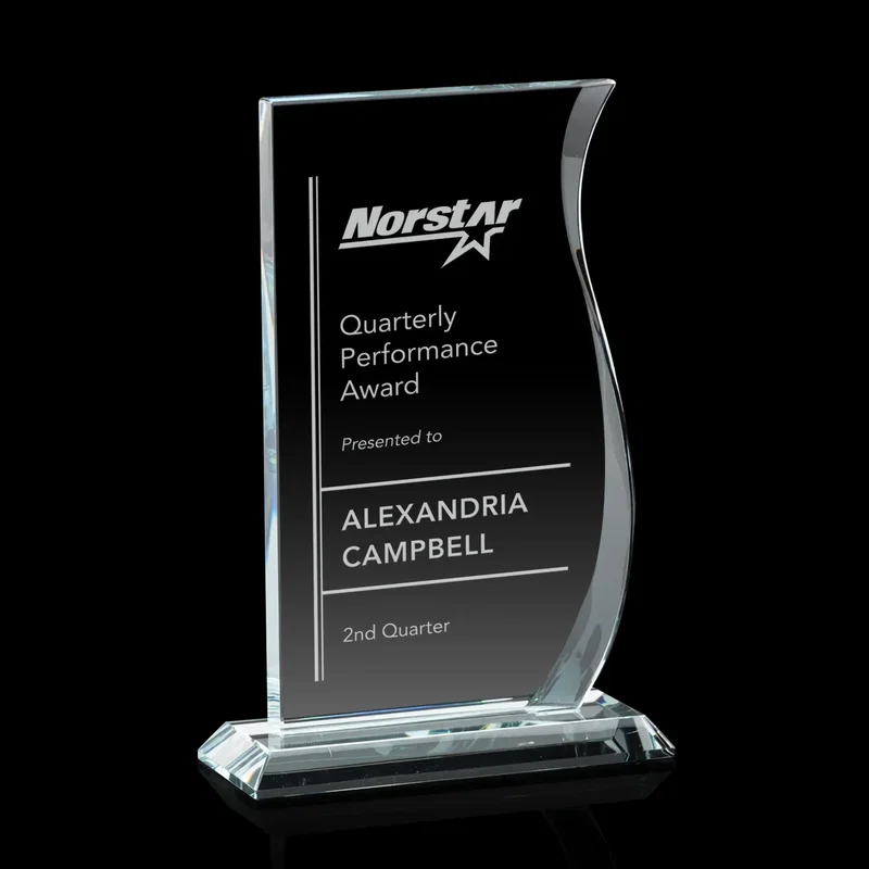 Starfire Custom Elora Award with Elegant Bevelled S-Curve — view 3