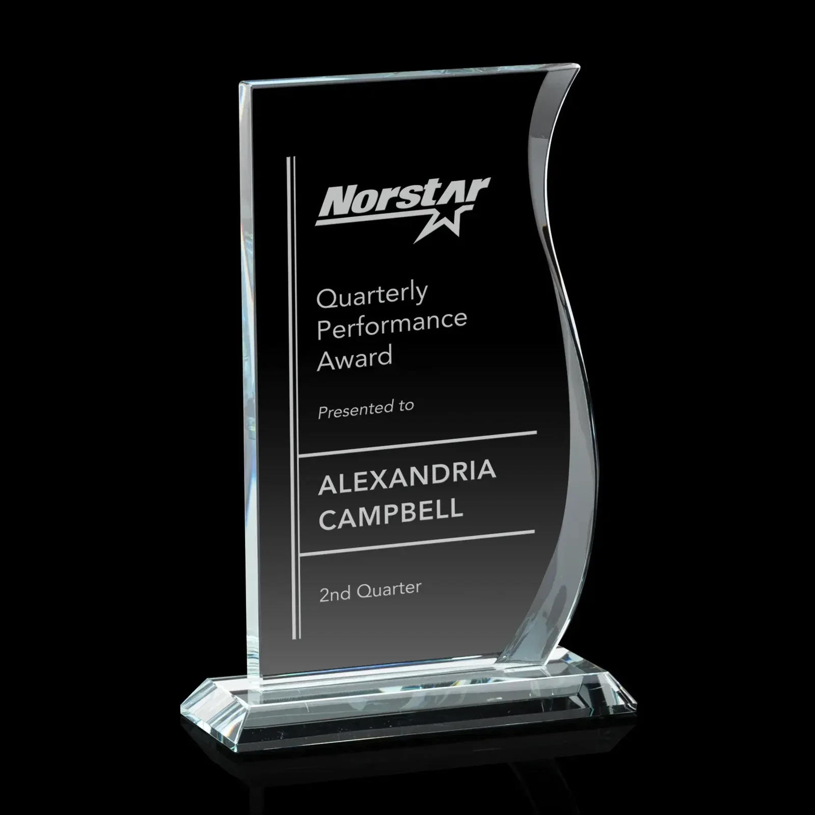 Starfire Custom Elora Award with Elegant Bevelled S-Curve — view 4