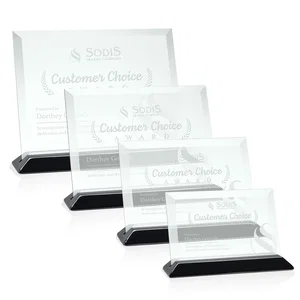 Jade Glass Horizontal Award With A Choice Of Four Base Materials