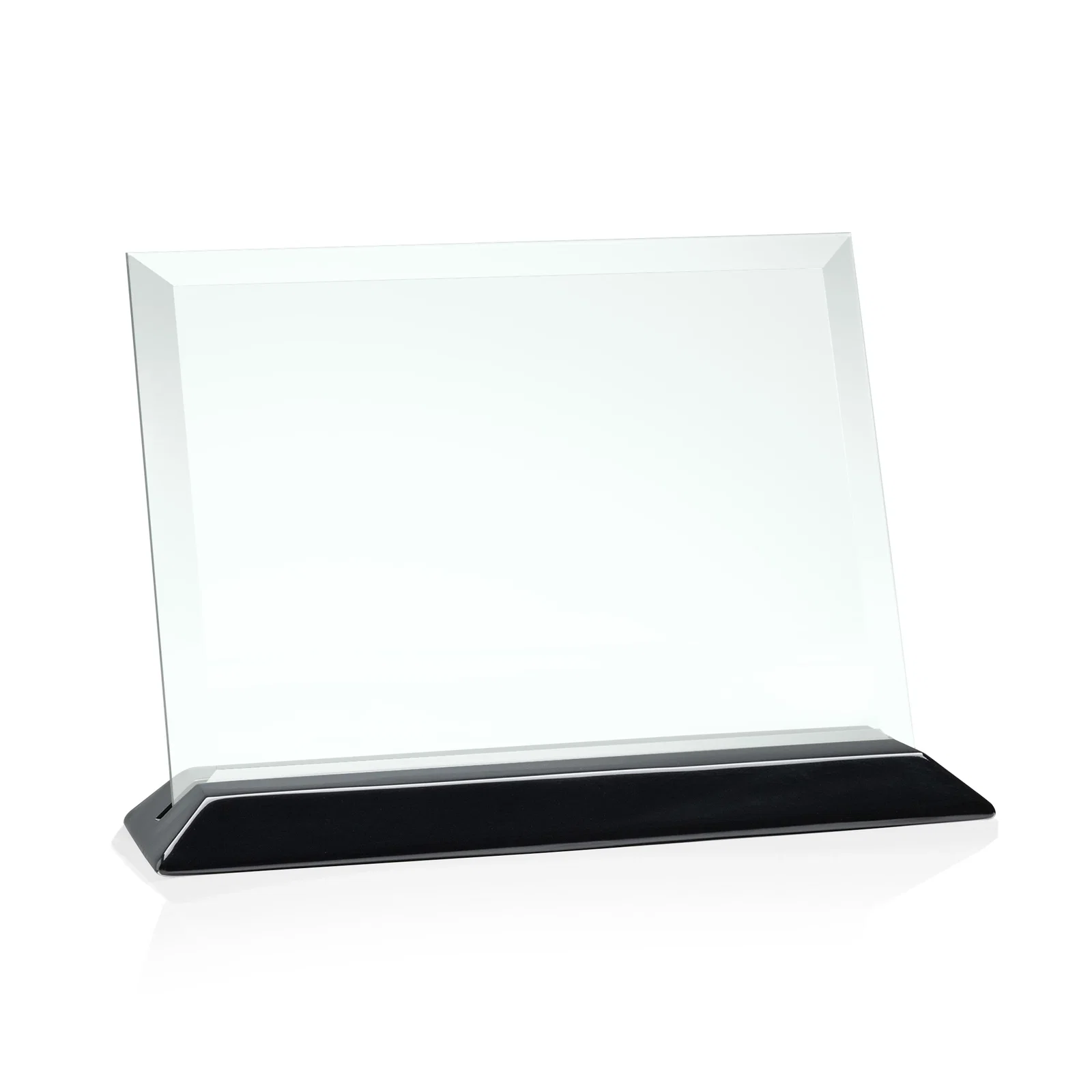 Personalized Jade Glass Horizontal Award With A Choice Of Four Base Materials for dealer and partner awards