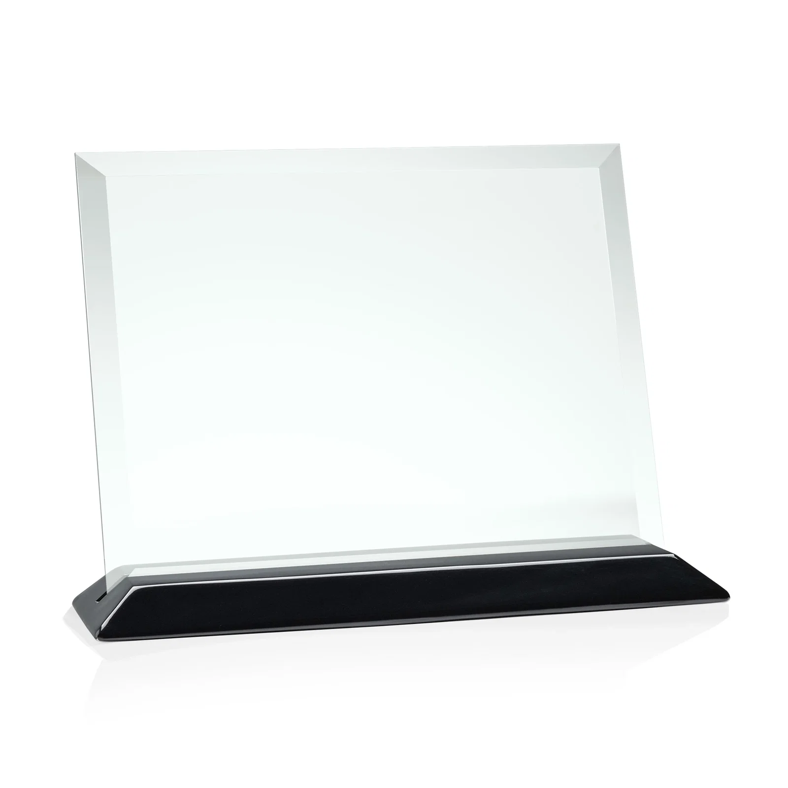Personalized Jade Glass Horizontal Award With A Choice Of Four Base Materials for company anniversary events