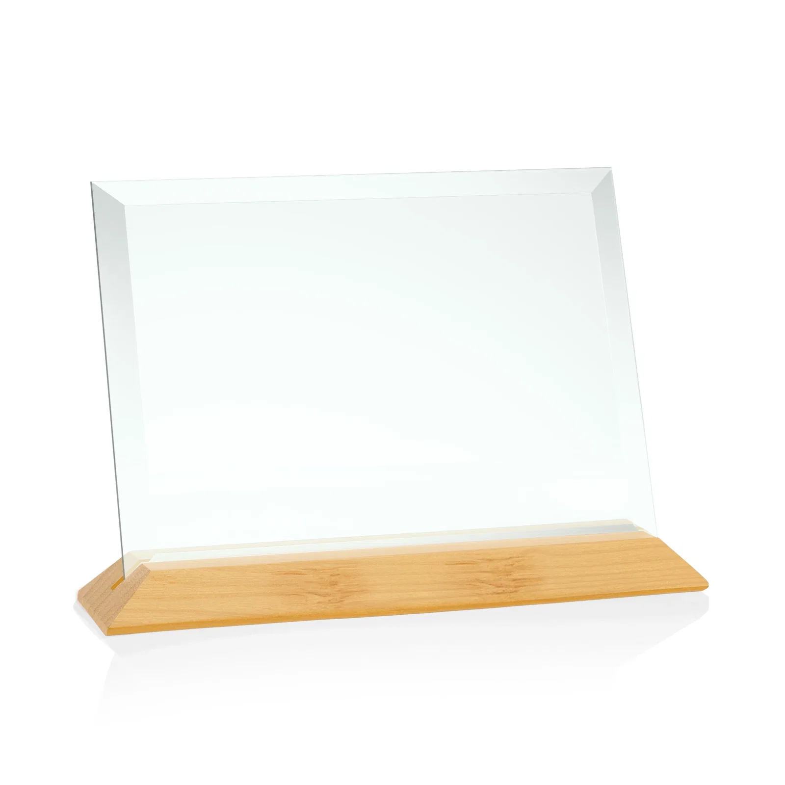 Promotional Jade Glass Horizontal Award With A Choice Of Four Base Materials for donor appreciation
