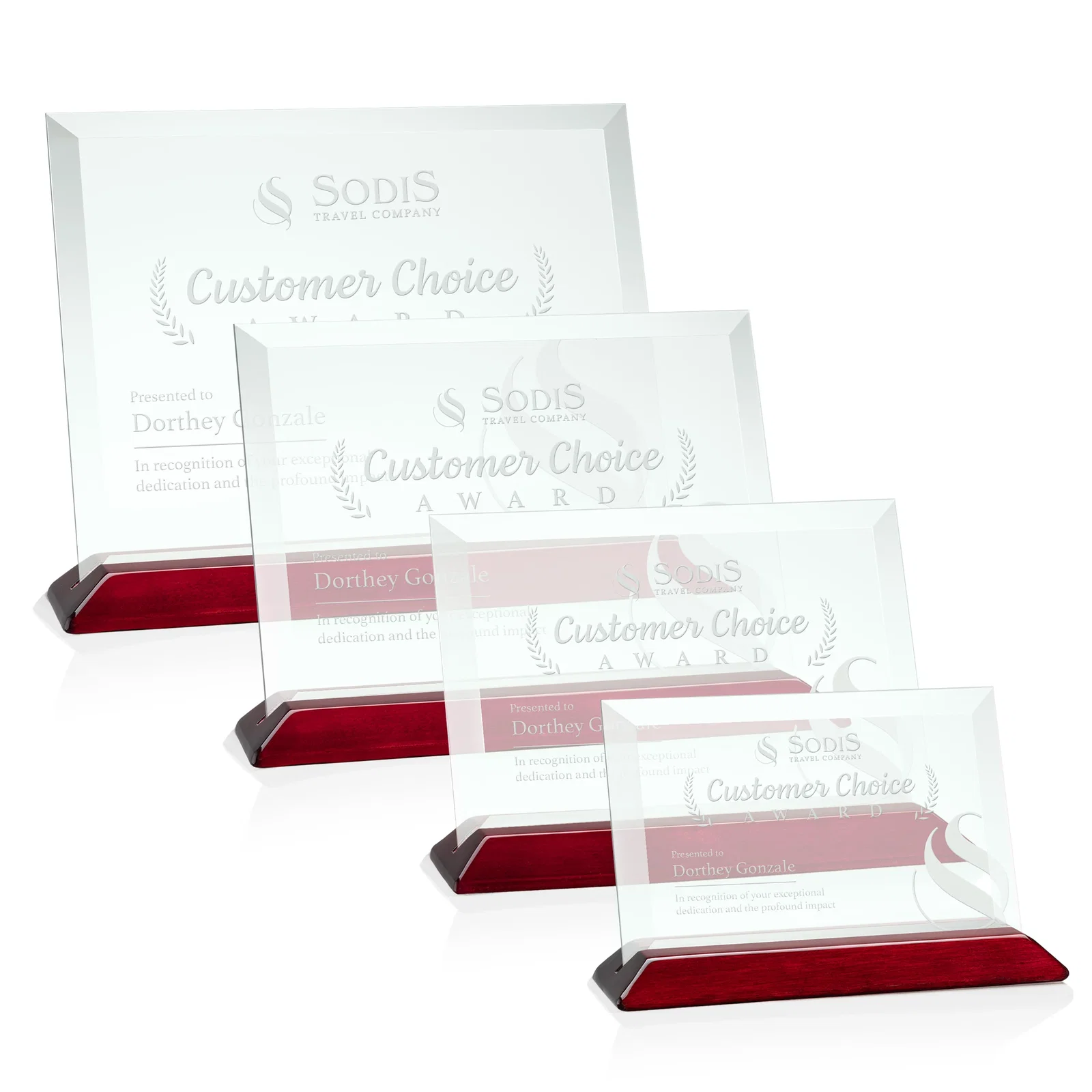 Custom Jade Glass Horizontal Award With A Choice Of Four Base Materials for team milestone celebrations