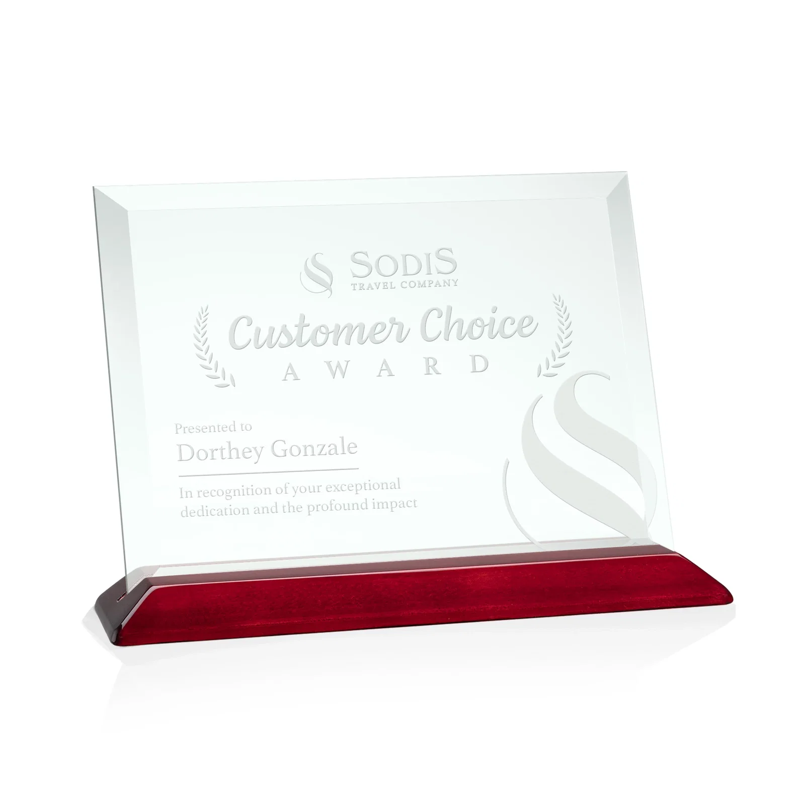 Custom Jade Glass Horizontal Award With A Choice Of Four Base Materials for safety achievement programs