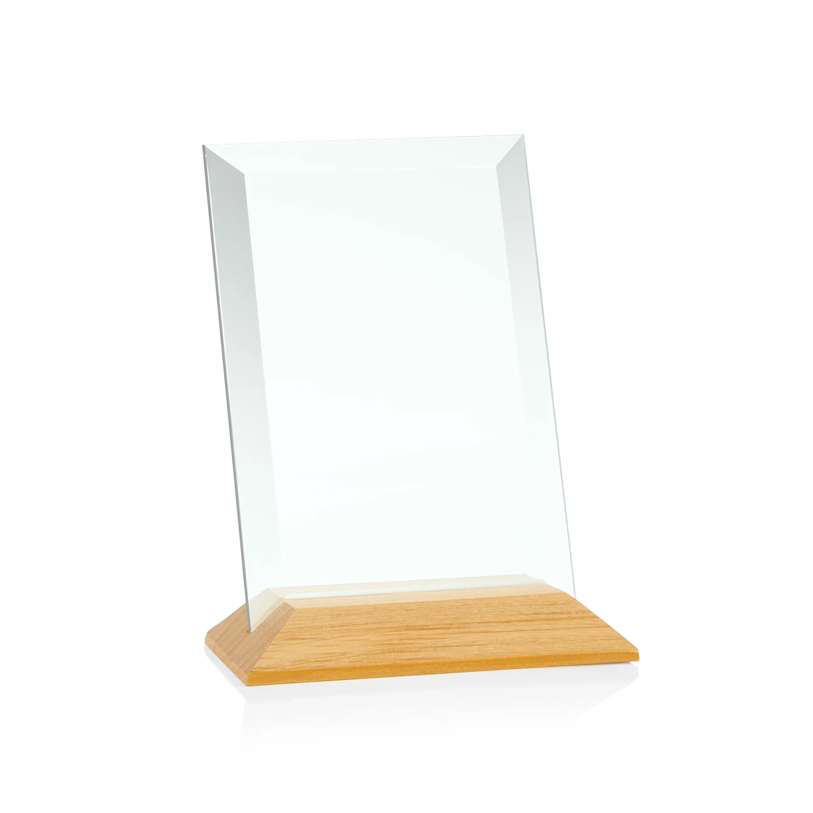 Promotional Jade Glass Vertical Award With A Glossy Piano-Finish Rosewood Base for retirement presentations